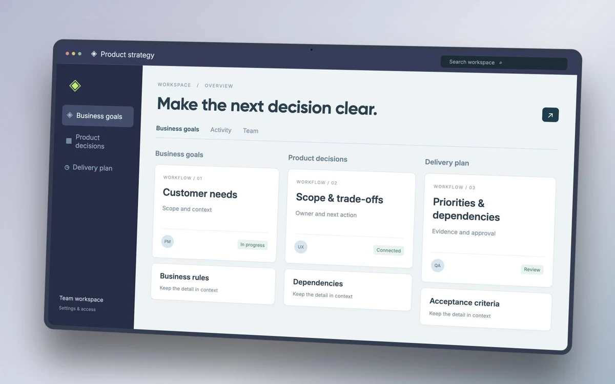 A product strategy starts with a decision