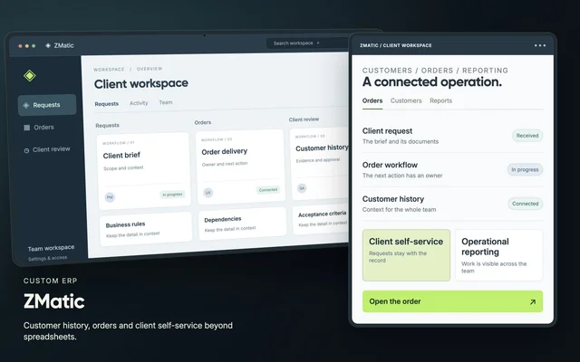 From connected spreadsheets to a custom ERP — project visual